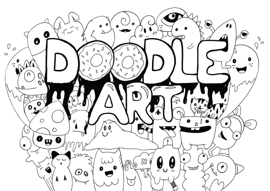 30 Gambar Doodle Art Nama Huruf Simple Keren Mudah