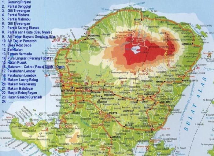 Peta Lombok Kekayaan Alam Batas Wilayah Kebudayaan