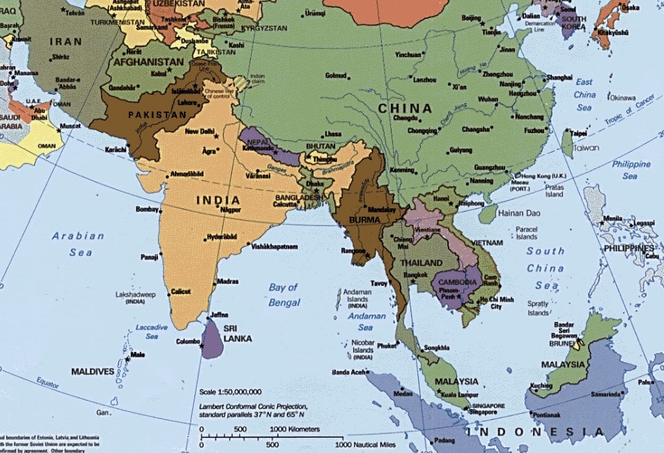 Gambar Peta Asia  Thegorbalsla