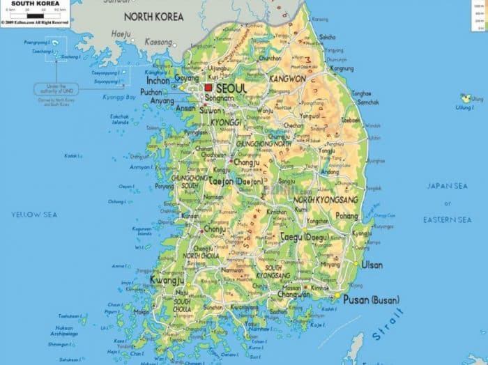 Peta Korea Selatan : Astronomis, Iklim dan Sumber Daya Alam