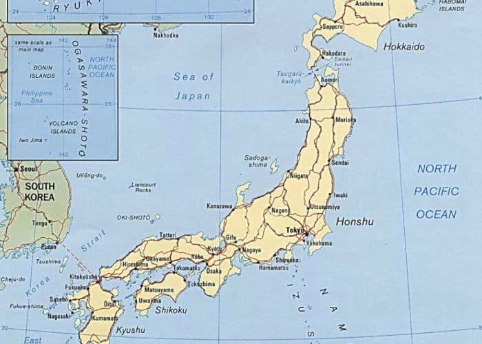 Gambar Peta Negara Jepang