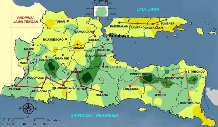 Peta Jawa Timur Kekayaan Alam Demografis Sosial Budaya