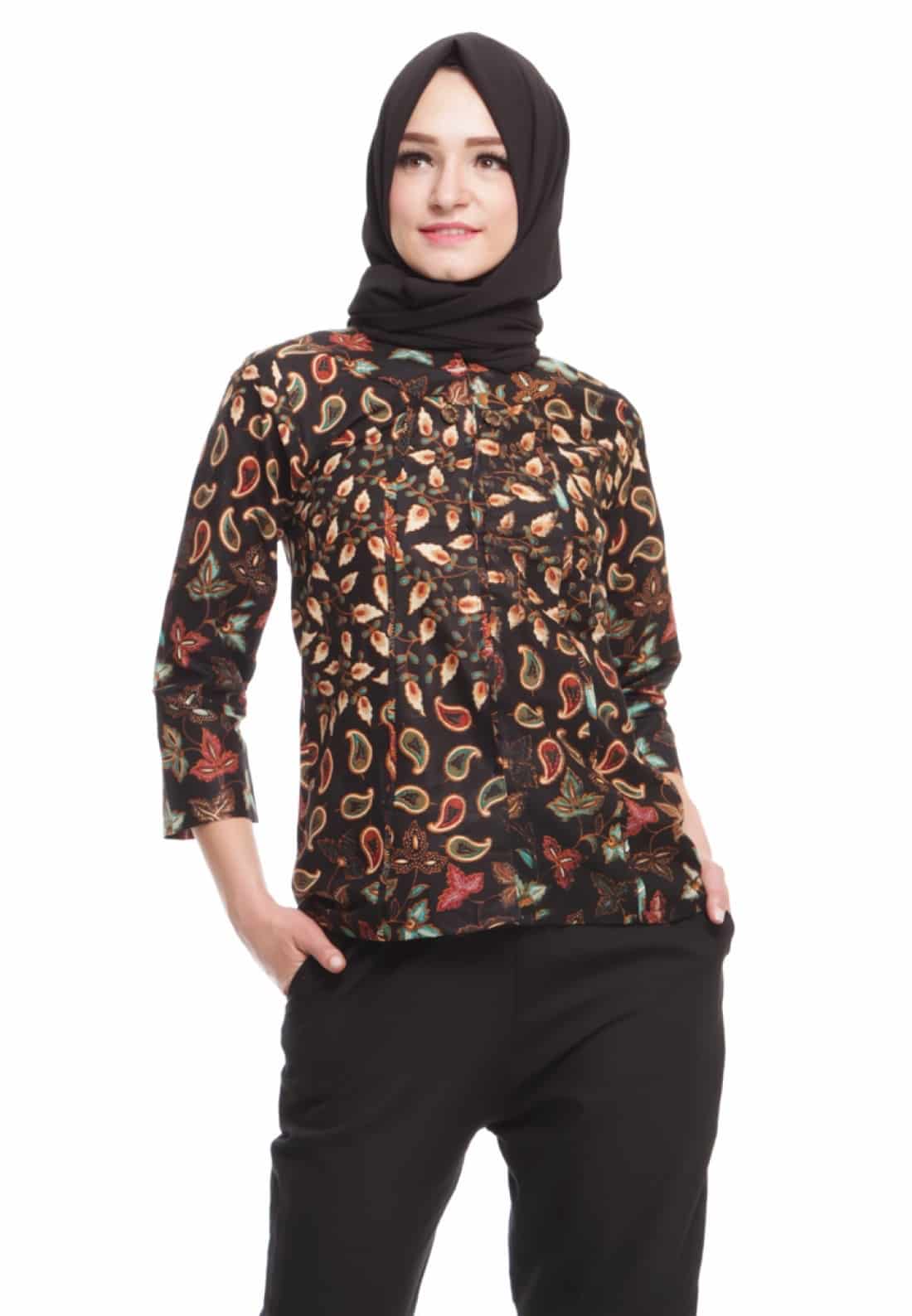  Model  Baju  Batik Atasan  Wanita Kantor Elegan  Thegorbalsla