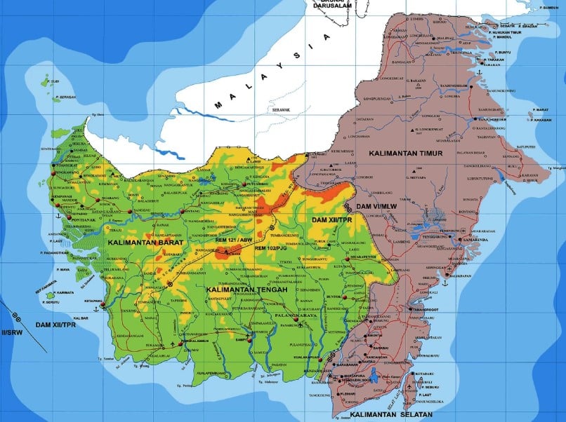 Peta Kalimantan  Thegorbalsla