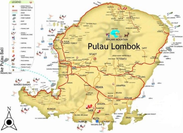 Peta Lombok Kekayaan Alam Batas Wilayah Kebudayaan