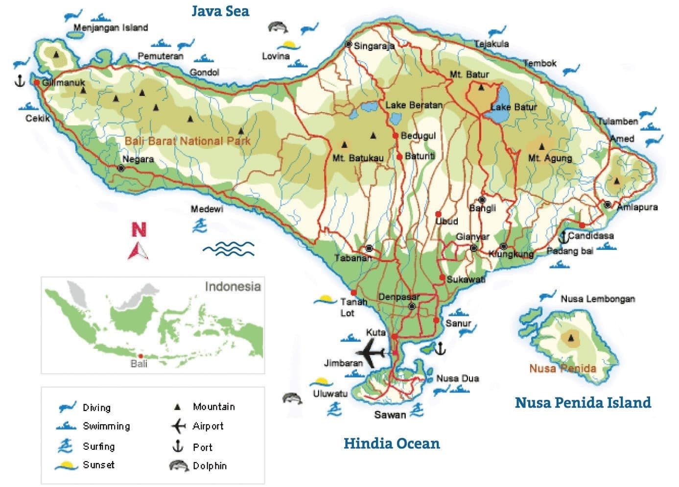 Gambar Peta Bali Lengkap 