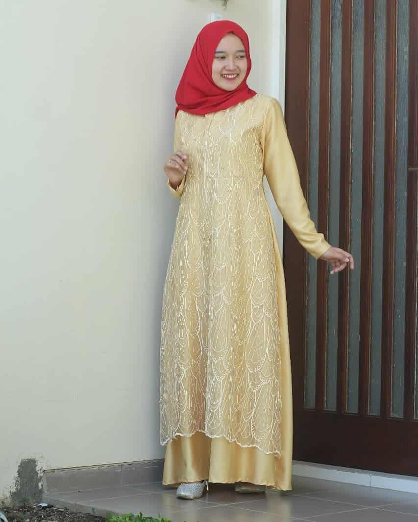 Model Gamis Brokat Full Furing - Thegorbalsla