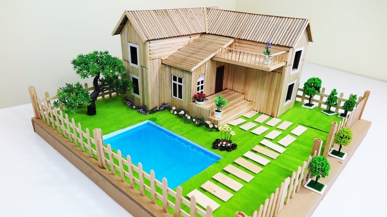 24 Contoh Desain Rumah Dari Stik Lengkap Dengan Kolam Renang