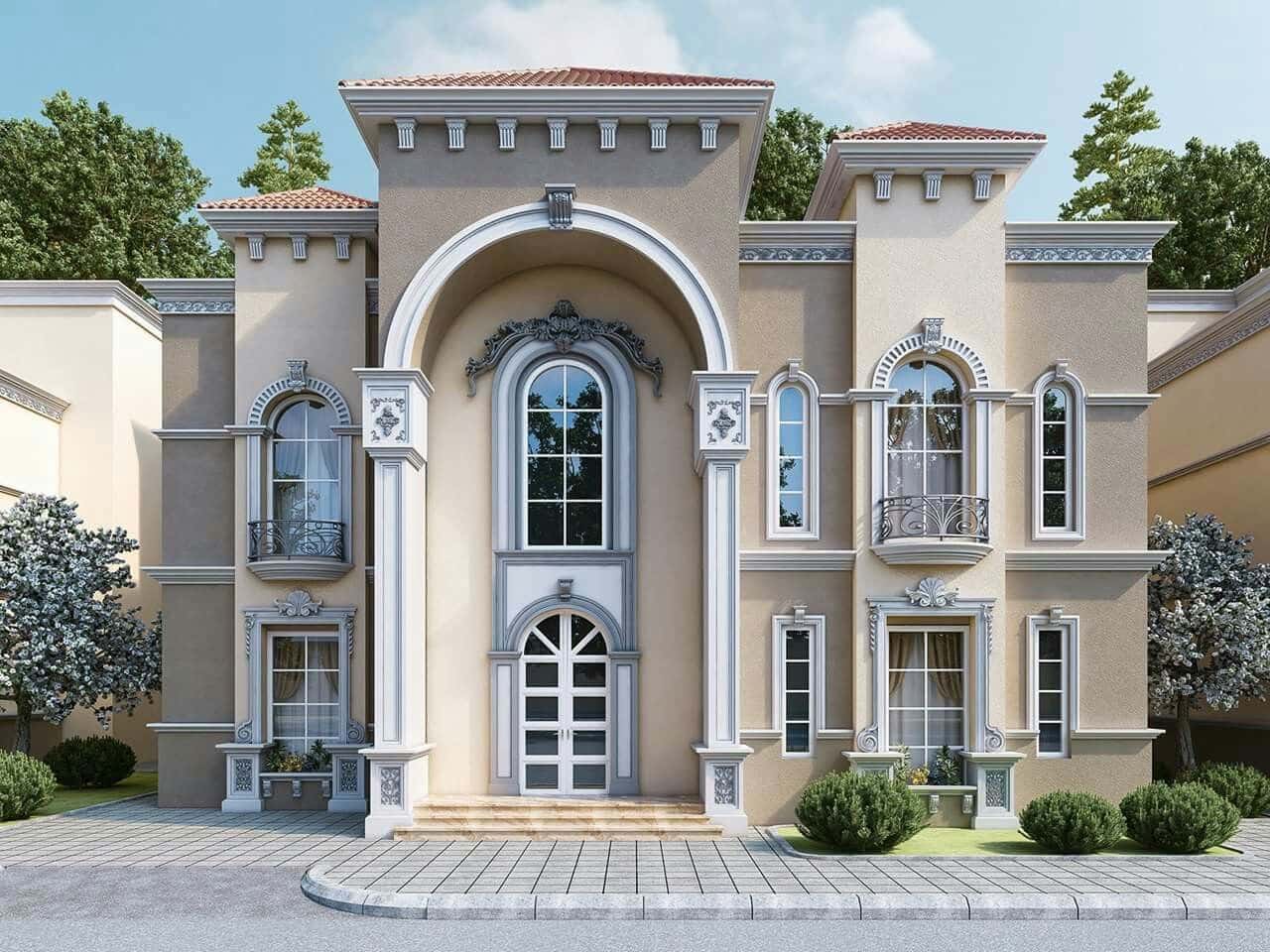 Contoh Desain Rumah Eropa Dua Lantai Warna Pastel Thegorbalsla