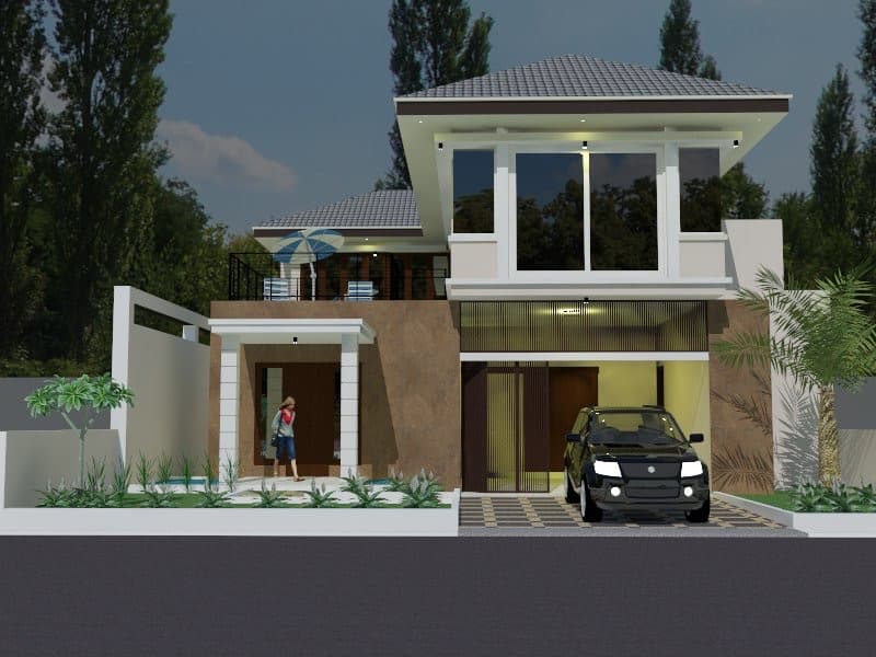 Desain rumah mungil kompleks dengan garasi dan taman - Thegorbalsla