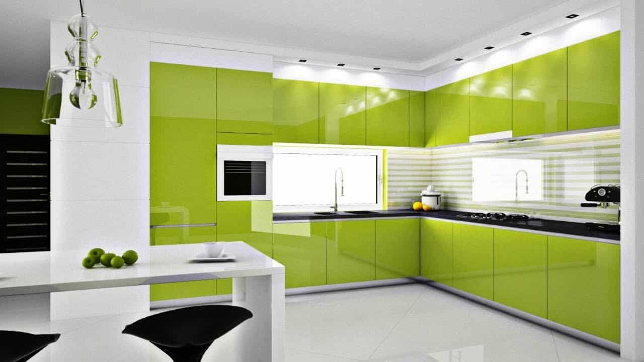 Dapur Modern Minimalis Dengan Sentuhan Warna Hijau Thegorbalsla