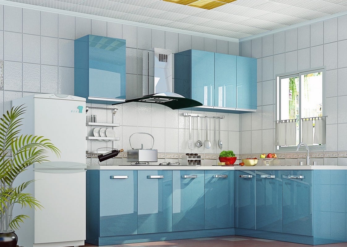 Desain Dapur Warna Biru - Thegorbalsla