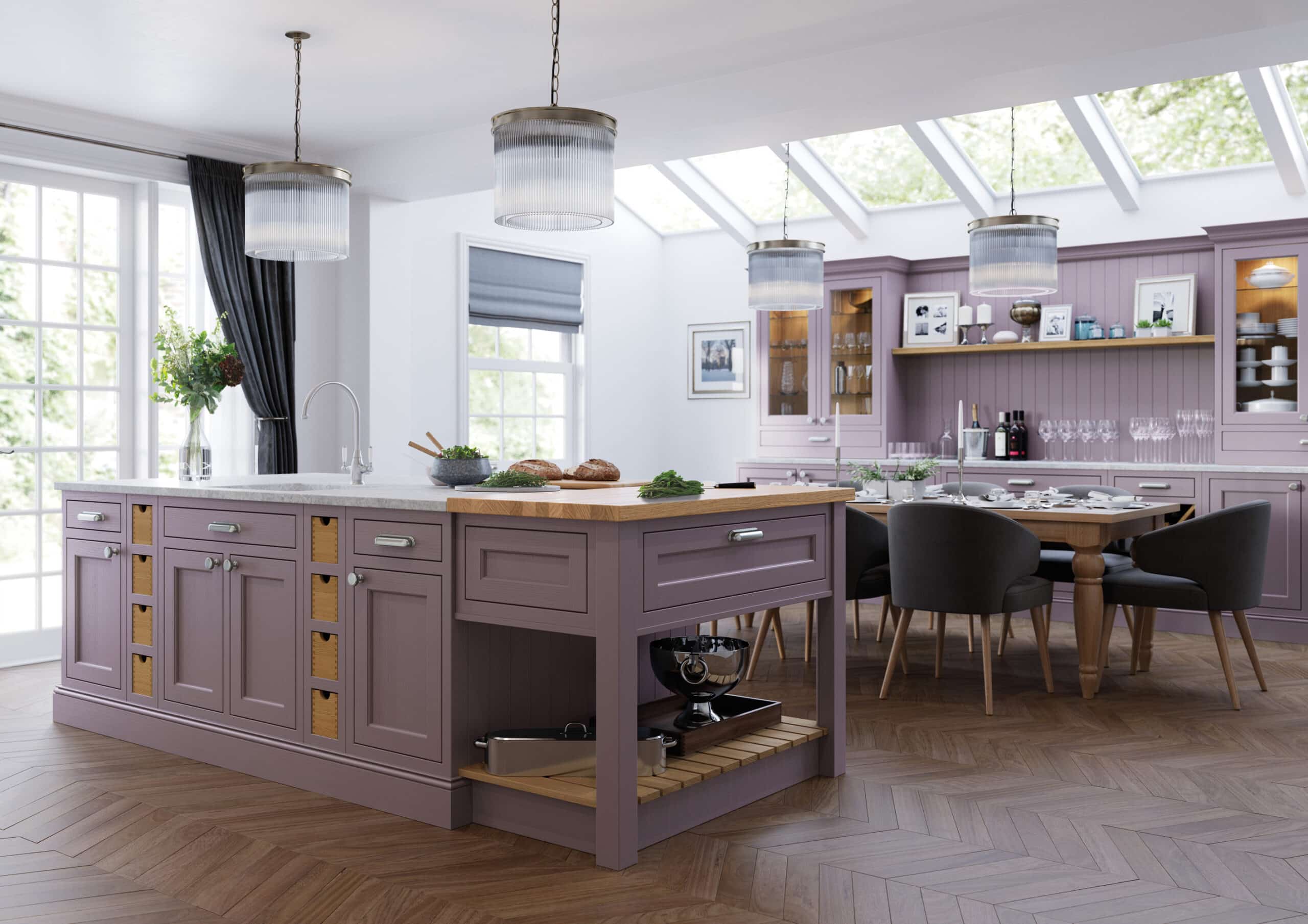  Desain  dapur  gaya Mediterania dominasi ungu  Thegorbalsla