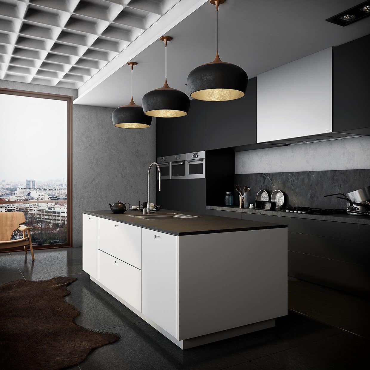 Desain dapur minimalis hitam aneka gradasi Thegorbalsla