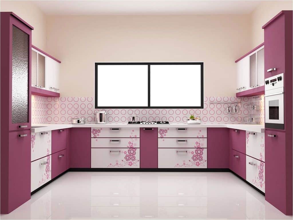  Desain  dapur modern warna  rosewood Thegorbalsla