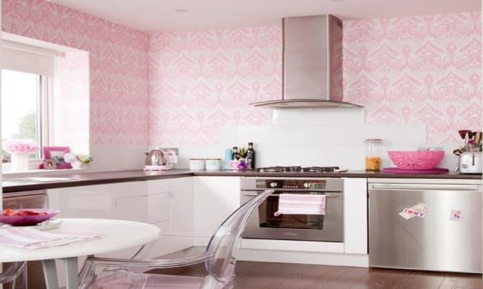 Contoh Desain Dapur  Warna  Pink  tercantik 