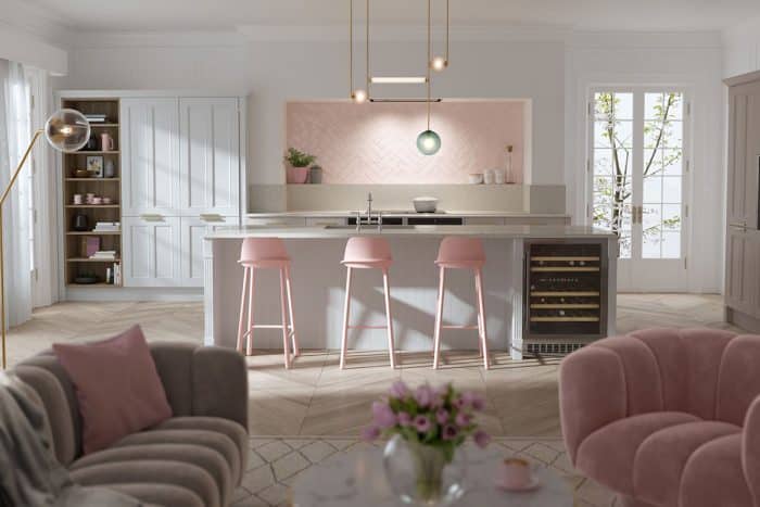 Contoh Desain Dapur Warna Pink (tercantik)