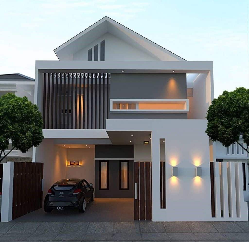 Rumah modern dengan perpaduan warna putih - Thegorbalsla