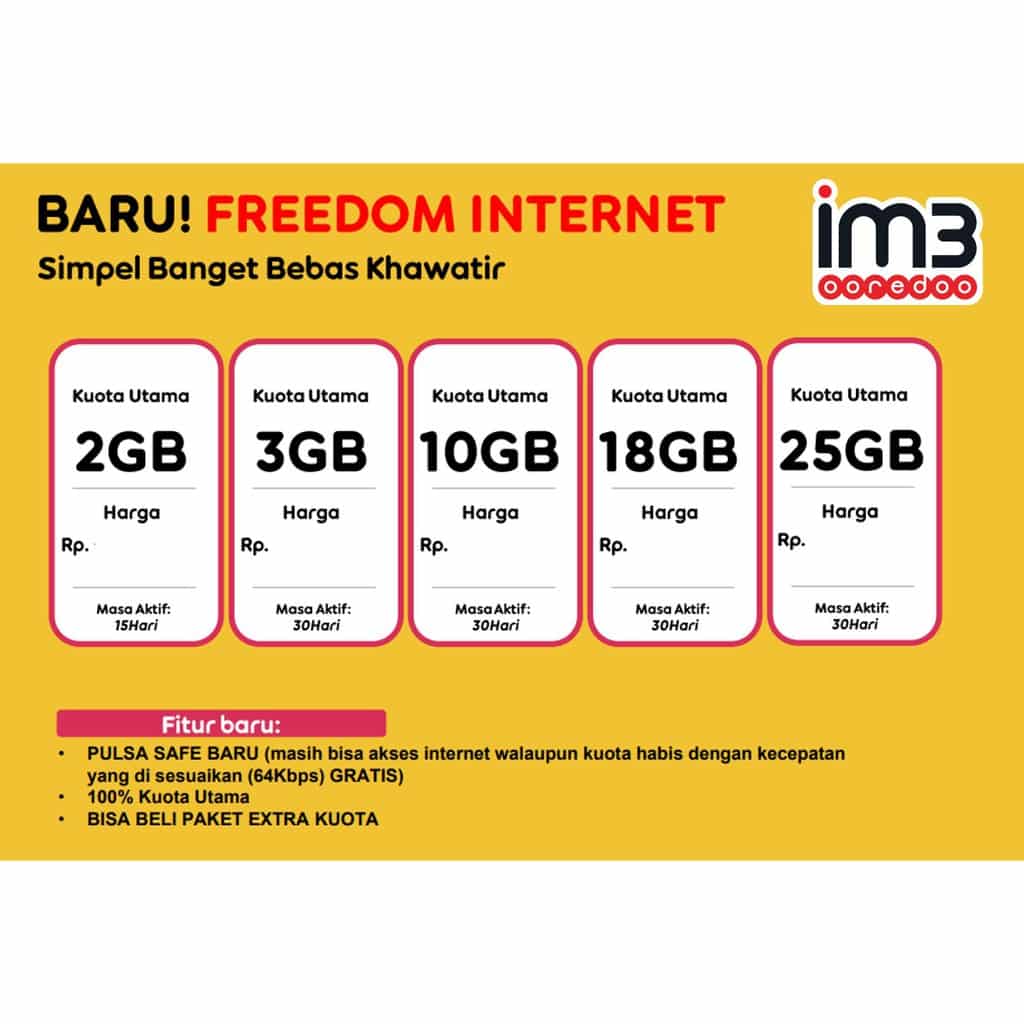 3. Paket Indosat Freedom Internet
