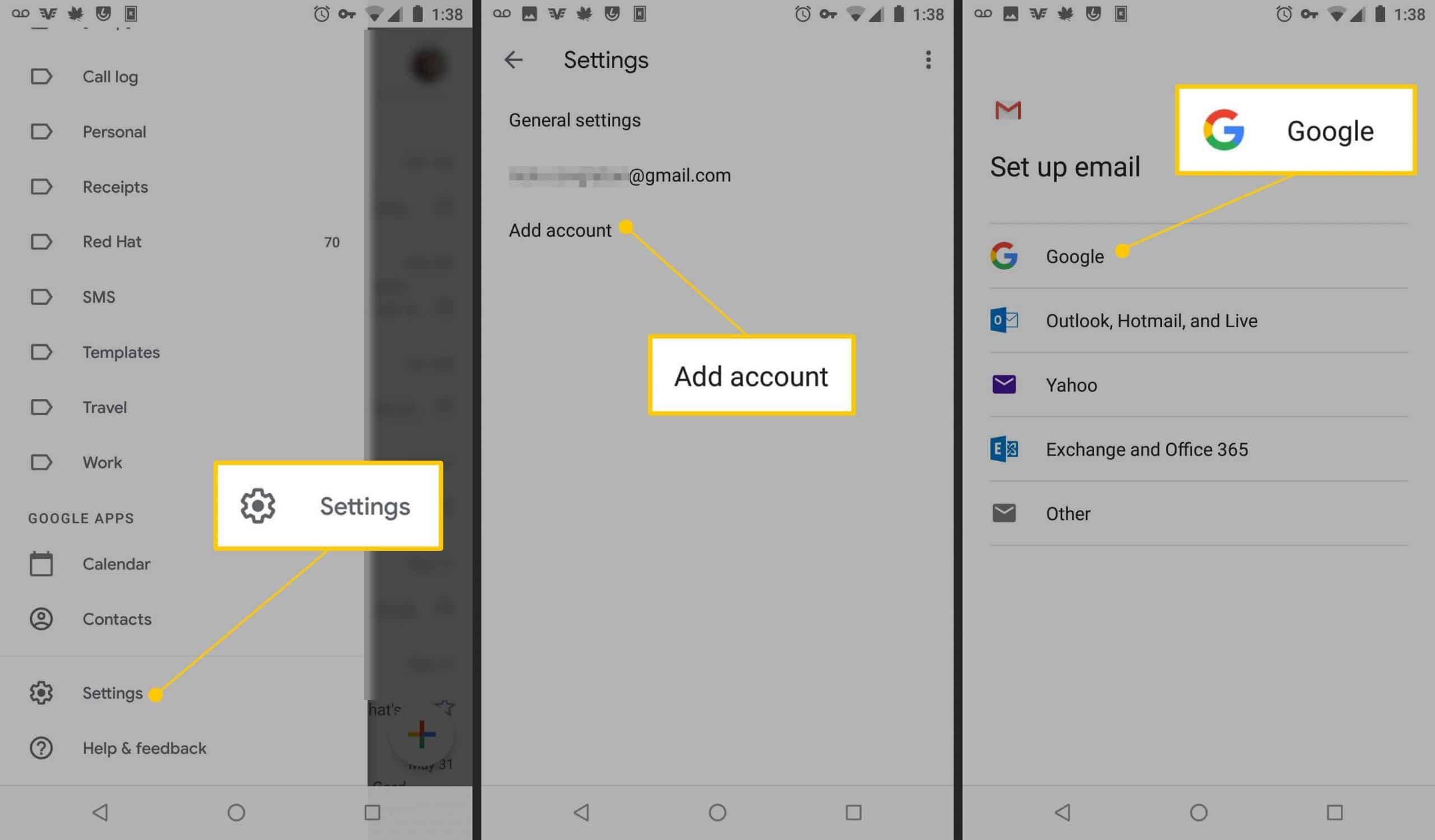 Dengan Menggunakan HP Android Melalui Aplikasi Gmail