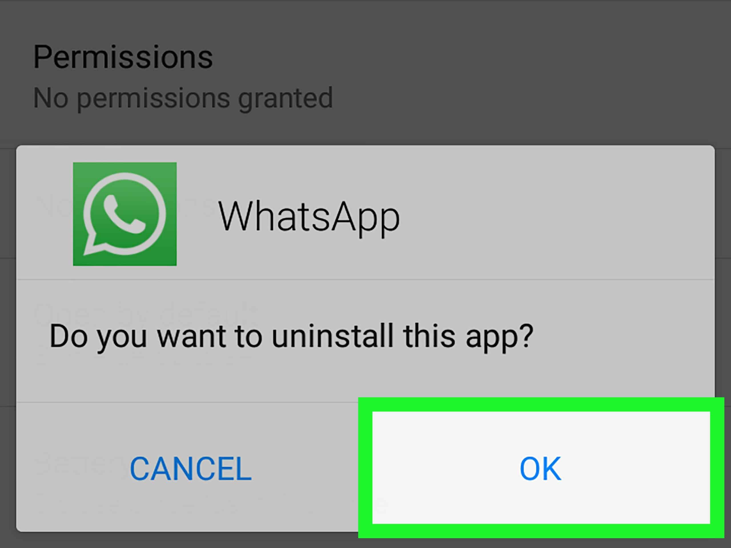 Uninstall WhatsApp Resmi